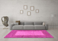 Machine Washable Abstract Pink Modern Rug, wshabs1495pnk