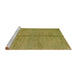 Sideview of Machine Washable Abstract Gold Rug, wshabs1496