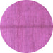 Round Abstract Purple Modern Rug, abs1496pur