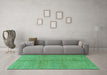 Machine Washable Abstract Turquoise Modern Area Rugs in a Living Room,, wshabs1496turq