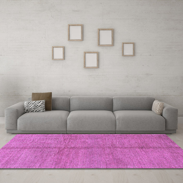 Machine Washable Abstract Purple Modern Area Rugs in a Living Room, wshabs1496pur