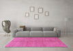 Machine Washable Abstract Pink Modern Rug in a Living Room, wshabs1496pnk