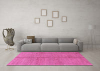 Machine Washable Abstract Pink Modern Rug, wshabs1496pnk