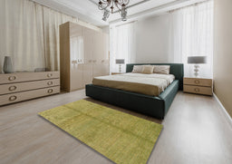 Abstract Gold Modern Rug in a Bedroom, abs1496