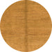 Round Abstract Orange Modern Rug, abs1496org