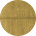 Round Abstract Brown Modern Rug, abs1496brn