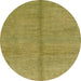 Round Machine Washable Abstract Gold Rug, wshabs1496