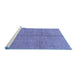 Sideview of Machine Washable Abstract Blue Modern Rug, wshabs1496blu