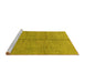 Sideview of Machine Washable Abstract Yellow Modern Rug, wshabs1496yw