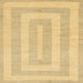 Square Abstract Yellow Modern Rug, abs1497