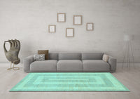 Machine Washable Abstract Light Blue Modern Rug, wshabs1497lblu