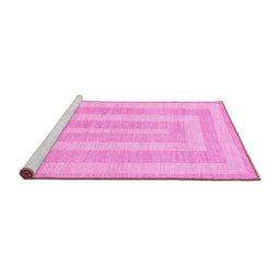 Sideview of Machine Washable Abstract Pink Modern Rug, wshabs1497pnk