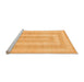 Sideview of Machine Washable Abstract Orange Modern Area Rugs, wshabs1497org