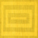 Square Abstract Yellow Modern Rug, abs1497yw