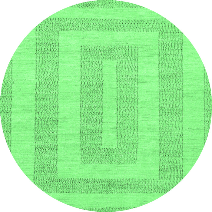 Round Abstract Emerald Green Modern Rug, abs1497emgrn