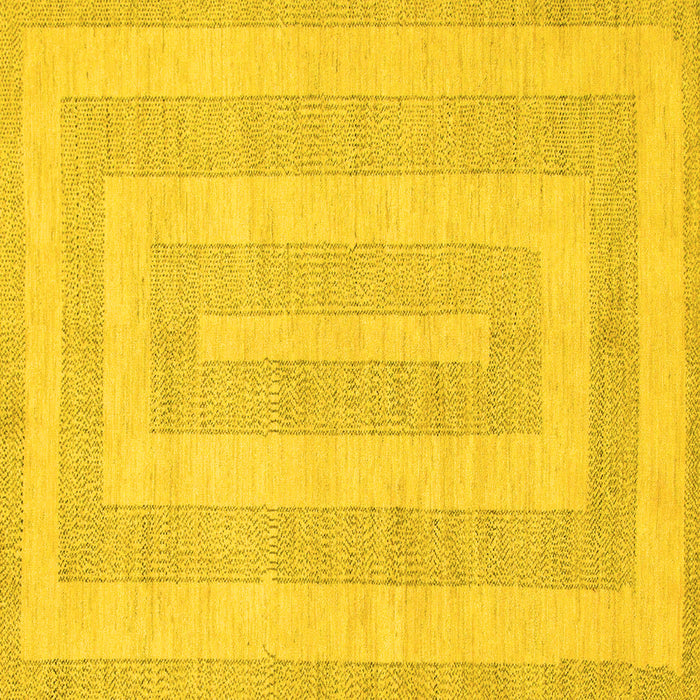 Square Machine Washable Abstract Yellow Modern Rug, wshabs1497yw