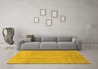 Machine Washable Abstract Yellow Modern Rug, wshabs1498yw