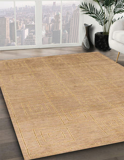 Abstract Bronze Brown Modern Rug in Family Room, abs1498