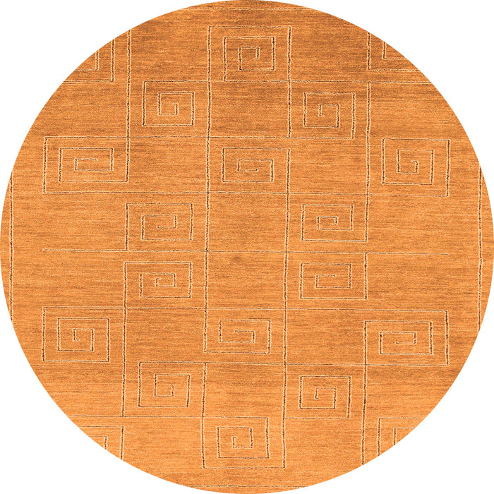 Round Abstract Orange Modern Rug, abs1498org