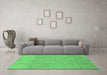 Machine Washable Abstract Emerald Green Modern Area Rugs in a Living Room,, wshabs1498emgrn