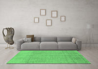 Machine Washable Abstract Emerald Green Modern Rug, wshabs1498emgrn