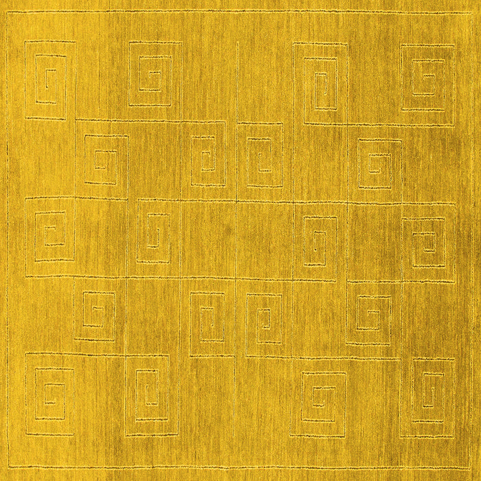 Square Abstract Yellow Modern Rug, abs1498yw