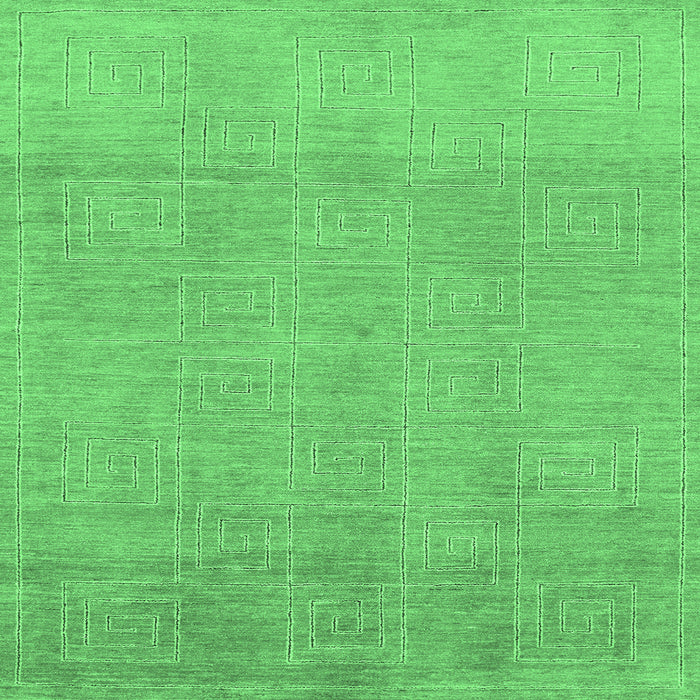 Square Abstract Emerald Green Modern Rug, abs1498emgrn