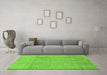 Machine Washable Abstract Green Modern Area Rugs in a Living Room,, wshabs1498grn