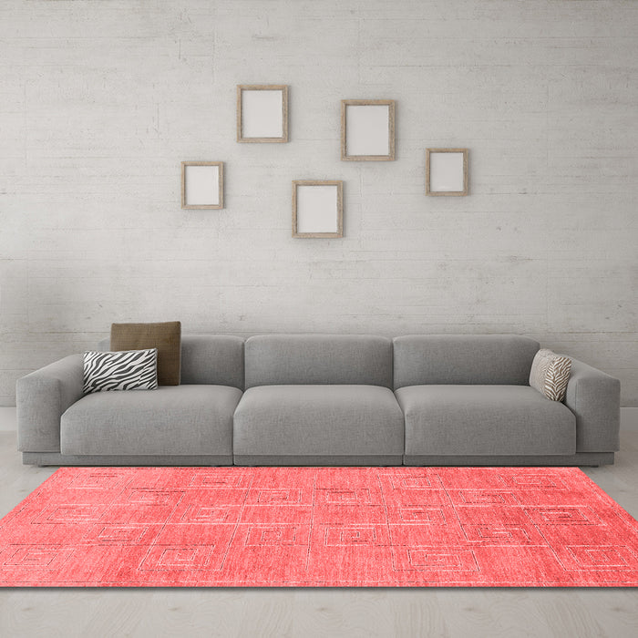 Modern Red Washable Rugs