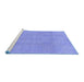 Sideview of Machine Washable Abstract Blue Modern Rug, wshabs1498blu