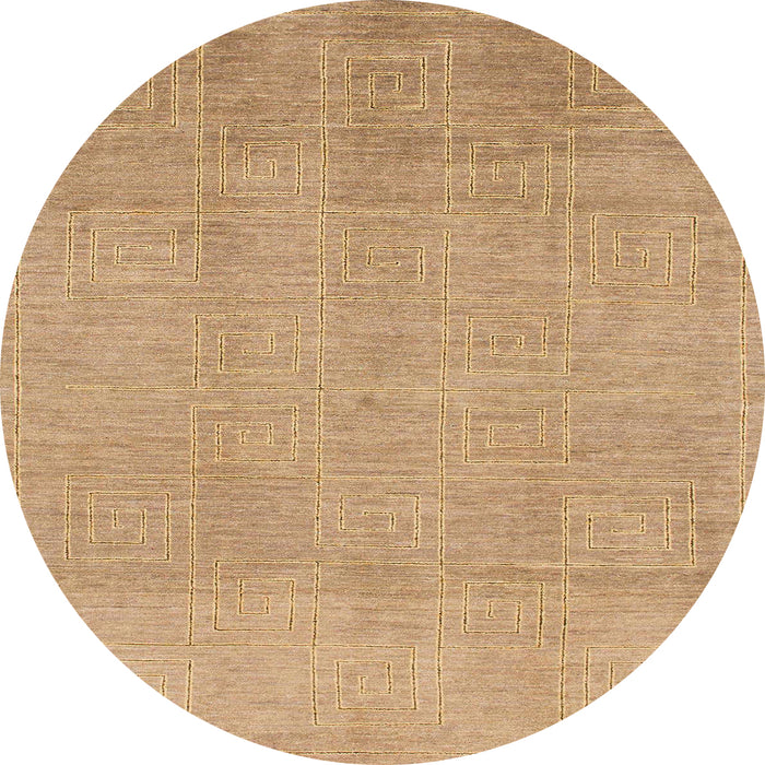 Round Machine Washable Abstract Bronze Brown Rug, wshabs1498