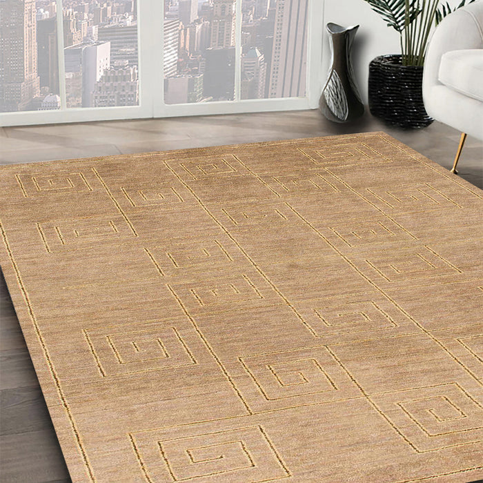 Machine Washable Abstract Bronze Brown Rug in a Family Room, wshabs1498