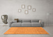 Machine Washable Abstract Orange Modern Area Rugs in a Living Room, wshabs1498org