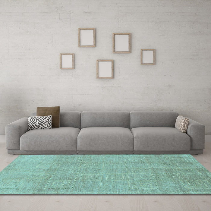 Machine Washable Abstract Light Blue Modern Rug in a Living Room, wshabs1498lblu