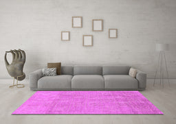 Machine Washable Abstract Purple Modern Area Rugs in a Living Room, wshabs1498pur