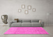 Machine Washable Abstract Pink Modern Rug in a Living Room, wshabs1498pnk