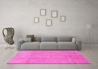 Machine Washable Abstract Pink Modern Rug, wshabs1498pnk