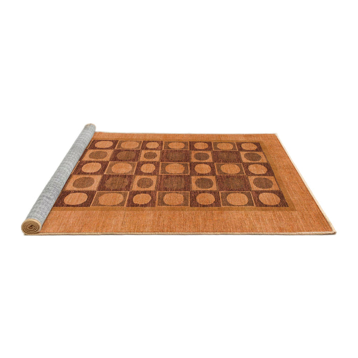 Sideview of Machine Washable Abstract Red Rug, wshabs1499