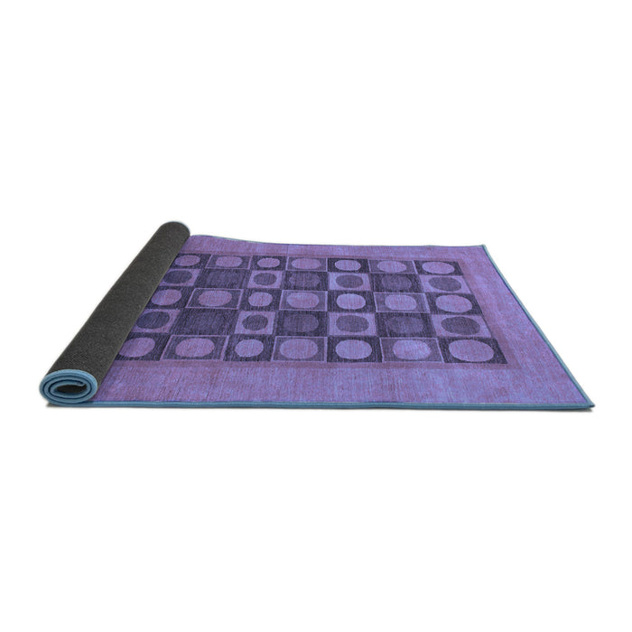 Sideview of Checkered Blue Modern Rug, abs1499blu