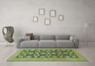 Machine Washable Checkered Turquoise Modern Area Rugs in a Living Room,, wshabs1499turq