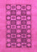Machine Washable Checkered Purple Modern Area Rugs, wshabs1499pur