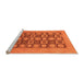 Sideview of Machine Washable Checkered Orange Modern Area Rugs, wshabs1499org