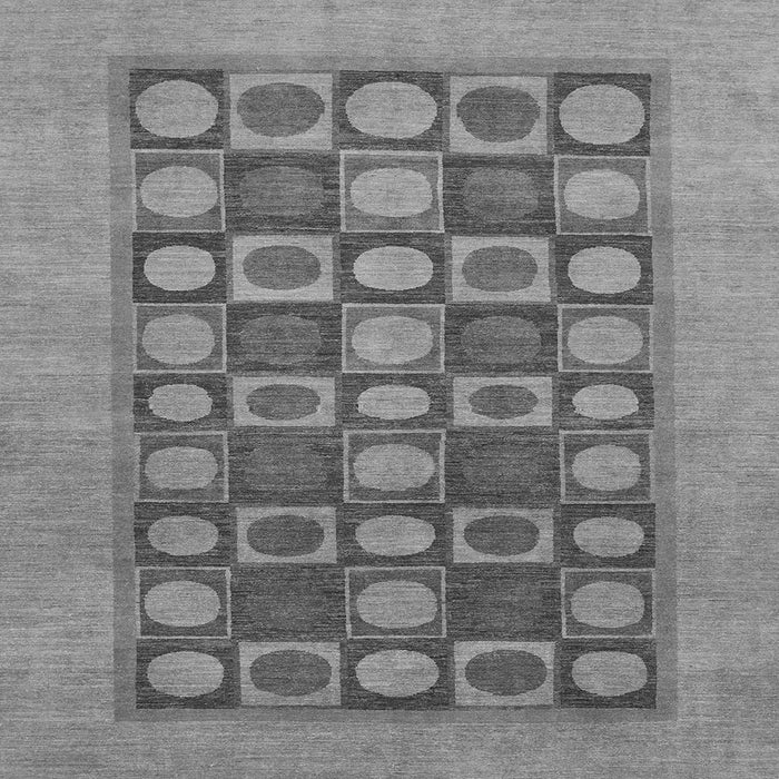 Square Machine Washable Checkered Gray Modern Rug, wshabs1499gry