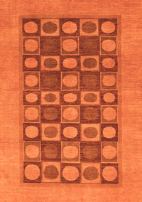 Checkered Orange Modern Rug, abs1499org