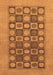 Machine Washable Checkered Brown Modern Rug, wshabs1499brn