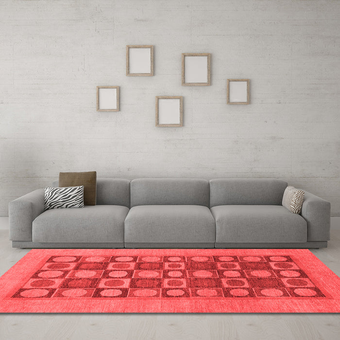 Modern Red Washable Rugs