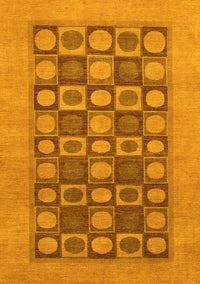 Checkered Yellow Modern Rug, abs1499yw