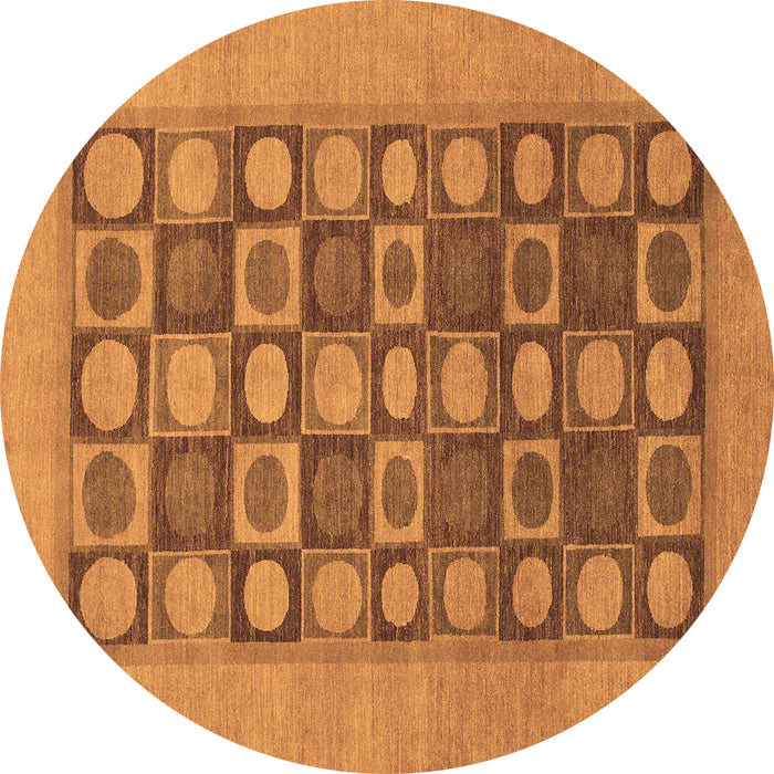 Round Machine Washable Checkered Brown Modern Rug, wshabs1499brn