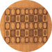 Round Machine Washable Checkered Brown Modern Rug, wshabs1499brn