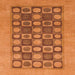 Square Abstract Red Checkered Rug, abs1499